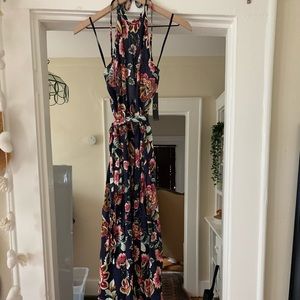 NWT New York & Co Floral Halter Maxi Dress